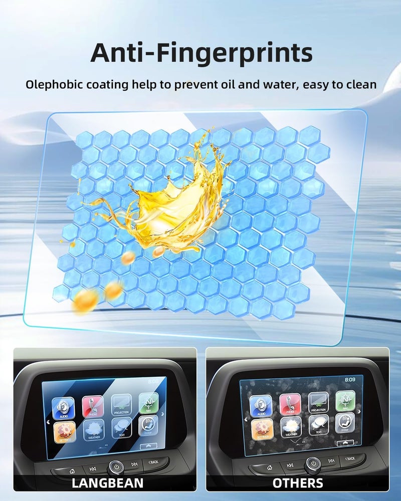 LANGBEAN Screen Protector for Chevy Equinox (LS/LT/RS) 2018-2024 7 inch Touchscreen, HD Clear, High Sensitivity, 9H Tempered Glass Car Navigation Screen Protector - Image 3
